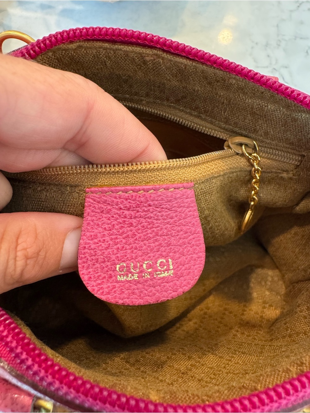 Gucci Vintage Bamboo Mini Top Handle Bag – Rare Fuchsia Pink Suede & Leather - Picture 8 of 13